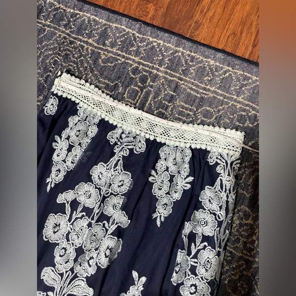 Arissa Embroidered Maxi Skirt in Navy - Picture 7 of 14